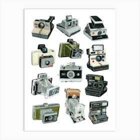 Polaroid Cameras Art Print