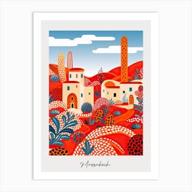 Poster Of Marrakech, Illustration In The Style Of Pop Art 2 Art Print