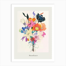 Moonflower Collage Flower Bouquet Poster Art Print