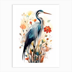 Bird Painting Collage Great Blue Heron 4 Art Print