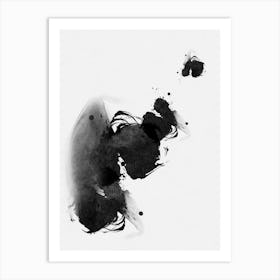 Black Ink Splatter Art Print