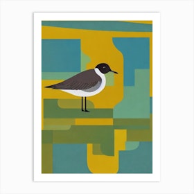 Grey Plover Midcentury Illustration Bird Art Print