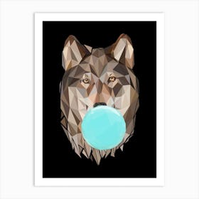 Wolf Chewing Bubble Gum 1 Art Print