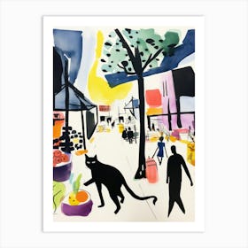 The Food Market In Brooklyn 2 Illustration Art Print