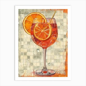 Aperol Spritz Tiled Illustration 3 Art Print