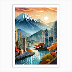 Japanese City Art Print