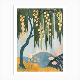 Willow Tree Flat Illustration 5 Art Print