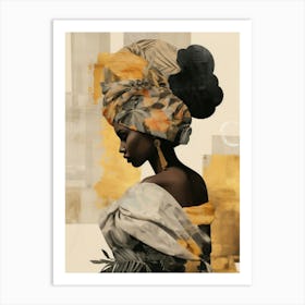 African Woman In Turban 15 Art Print