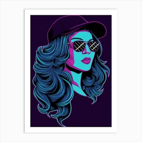 Sexy Girl In Sunglasses 1 Art Print