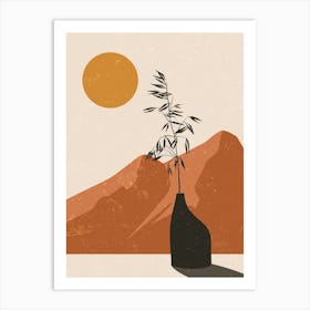 Serene Mountain Sunset Art Print