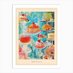 Jelly Dessert Platter Retro Collage 4 Poster Art Print