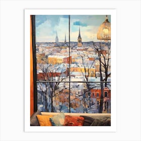 Winter Cityscape Vilnius Lithuania Art Print