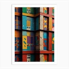 Colorful Bricks Art Print