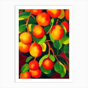 Longan 1 Fruit Vibrant Matisse Inspired Painting Fruit Art Print