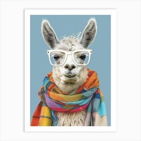 Llama With Glasses Art Print