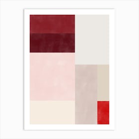 Pink and Red Geometrical Painting Art Print