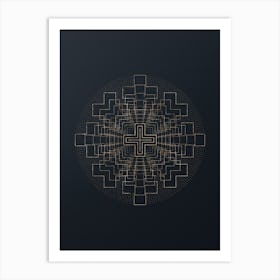 Abstract Geometric Gold Glyph on Dark Teal n.0210 Art Print