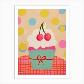 Cupcake and Dots 1 Art Print