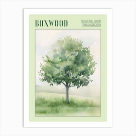 Boxwood Tree Atmospheric Watercolour Painting 3 Poster Art Print