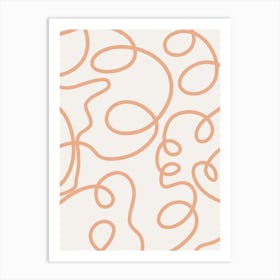 Abstract Lines Brush Strokes Beige Art Print