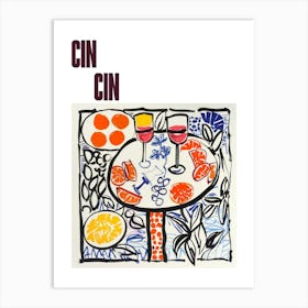 Cin Cin Poster Summer Wine Matisse Style 4 Art Print