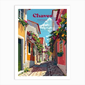 Chaves Portugal Vila Real Digital Travel Illustration Poster