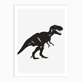 Black T Rex Dinosaur Silhouette 4 Art Print