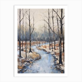 Winter City Park Painting Forest Park Portland United States 4 Art Print