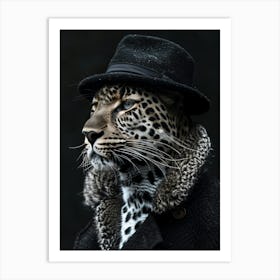 Leopard with clothes Art Print