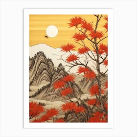 Akikusa Autumn Dandelion 2 Japanese Botanical Illustration Art Print