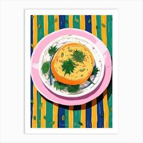 A Plate Of Pumpkins, Autumn Food Illustration Top View 23 Art Print