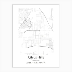 Citrus Heights,United States Minimalist Map 1 Art Print