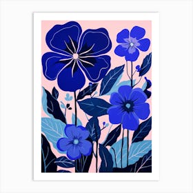 Blue Flower Illustration Petunia 2 Art Print