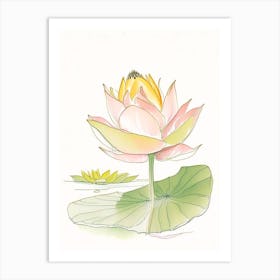 Giant Lotus Pencil Illustration 1 Art Print