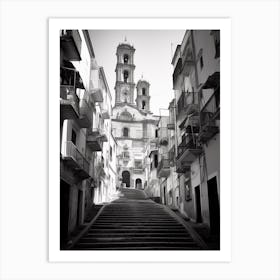 Amalfi, Italy, Black And White Photography 3 Art Print