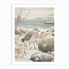 Winter Bird Painting Grey Plover 3 Art Print