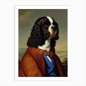 Irish Water Spaniel 2 Renaissance Portrait Oil Painting Art Print