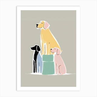 Stack Of Dogs Art Print