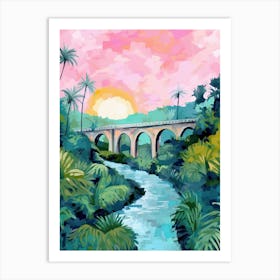 Nine Arch Bridge Sri Lanka Train Travel Housewarming Painting Art Print