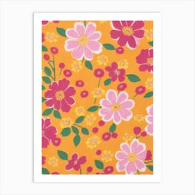 Queen Of The Prairie Floral Print Retro Pattern 1 Flower Art Print