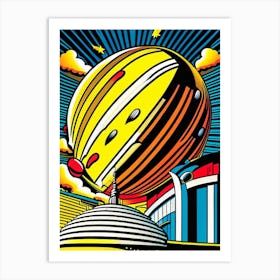 Planetarium Bright Comic Space Art Print