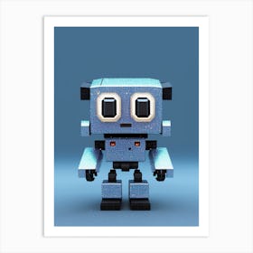 Cute grey-blue robot Art Print