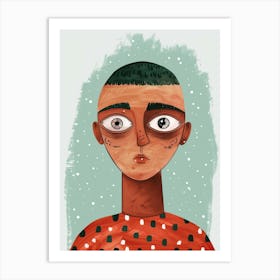 Boy With Big Eyes Art Print