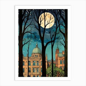 William Morris Full Moon In The Trees Art Print