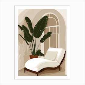 Lounge Chair In Front Of Window Art Print