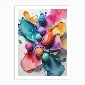 Watercolor Easter Eggs Art Print