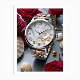 Roses And Watches Art Print