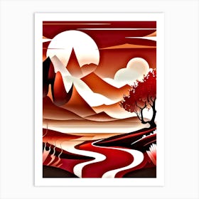 Red Landscape 1 Art Print