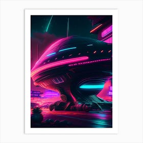 Extraterrestrial Neon Nights Space Art Print