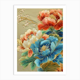 Japanese Floral Painting Art Print